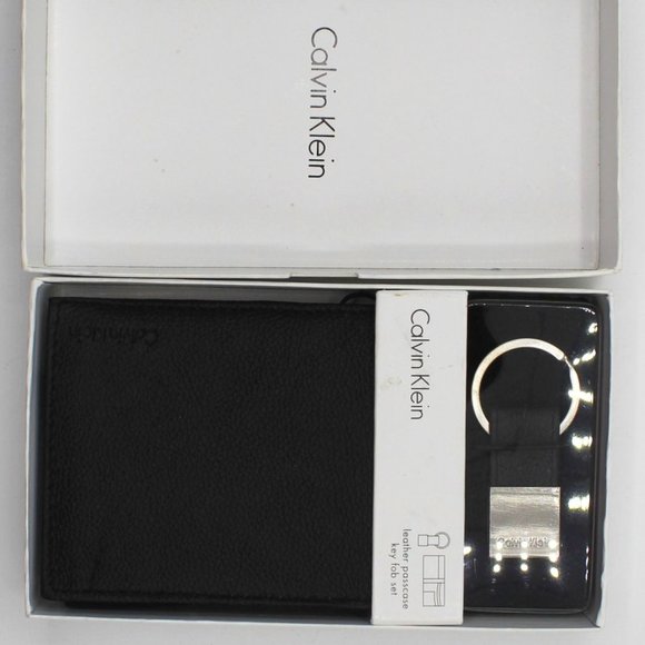 Calvin Klein Leather Men's Wallet Key FOB Set - Picture 2 of 2